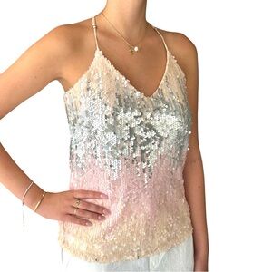 Lavender Sequined Silver Pink Top